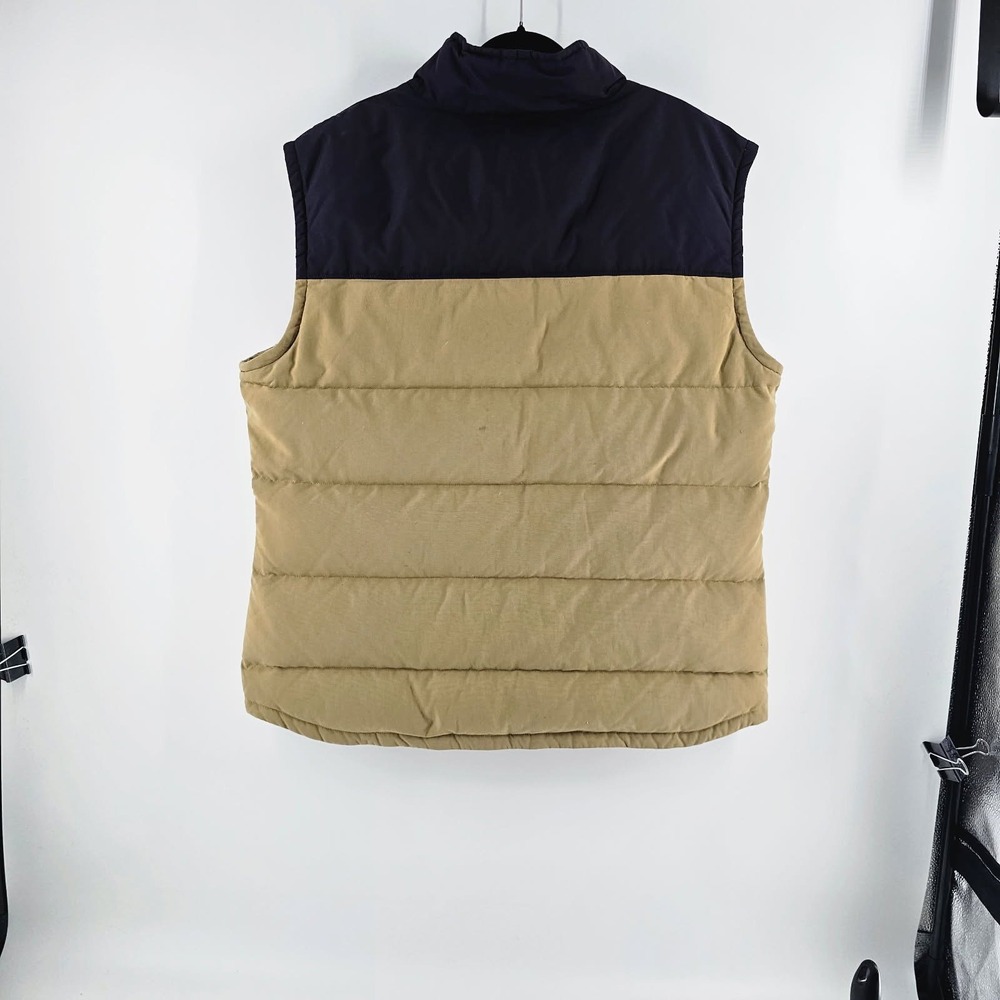 Patagonia Bivy Down Vest Mens XXL Tan Navy Blue t Puffer 27585FA13 - Picture 3 of 10